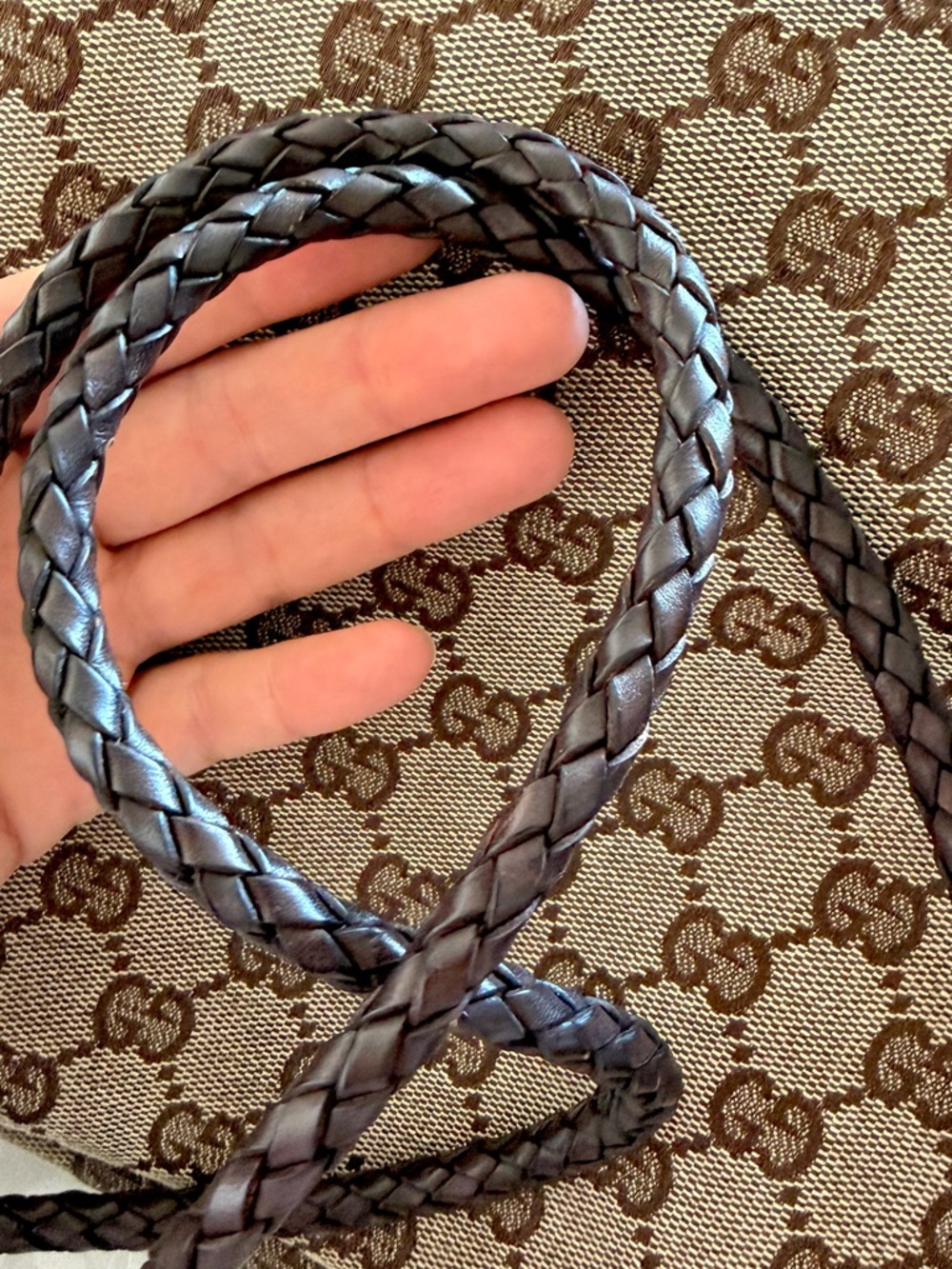 Gucci GG Canvas Braided Handle Tote - Picture 11 of 16